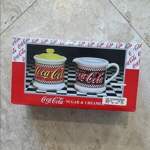 Coca-Cola Red and White Sugar & Creamer Set 1995